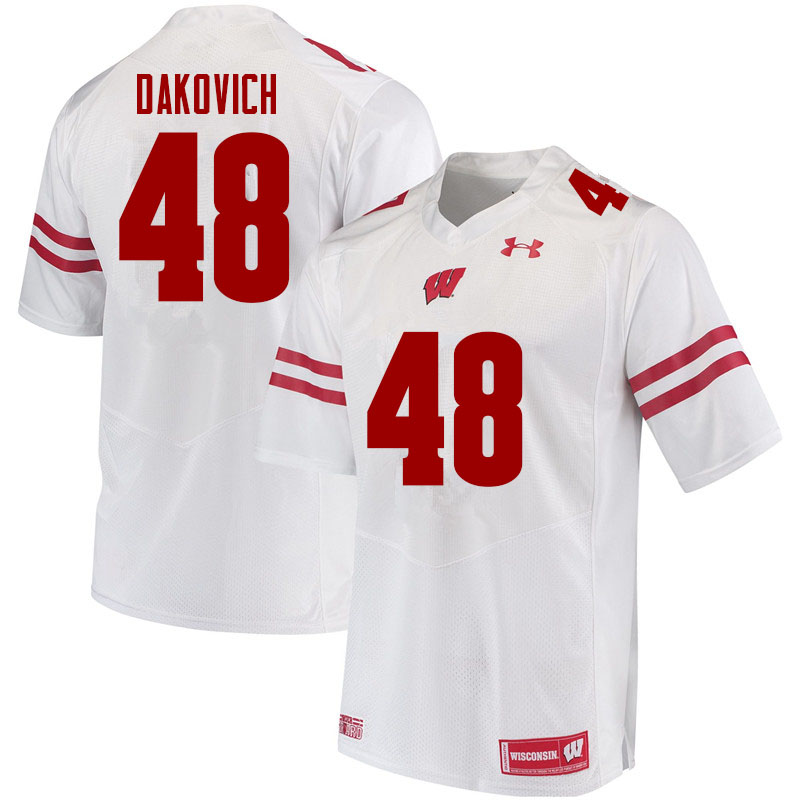 Wisconsin Badgers Men's #48 Cole Dakovich NCAA Under Armour Authentic White College Stitched Football Jersey RS40Y82DT